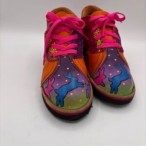 NWOB Soletech Leather Hand Painted Sneakers Ankel Boots Unisex Mens 6 Womens 7.5
